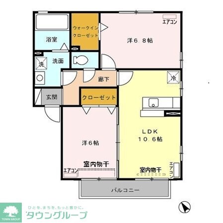 リビングタウン上野台 Dの物件間取画像